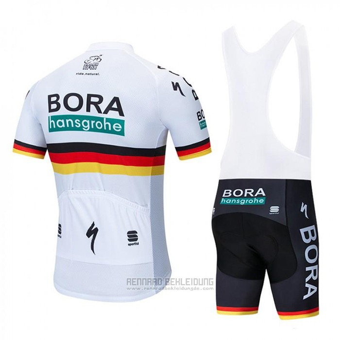 2021 Fahrradbekleidung Bora-Hansgrone Wei Trikot Kurzarm und Tragerhose